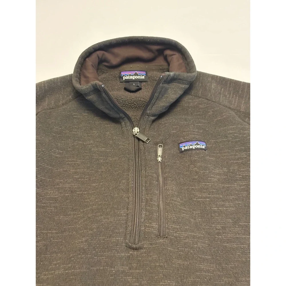 Patagonia Sweater Mens Large Brown Quarter Zip Fleece Pullover